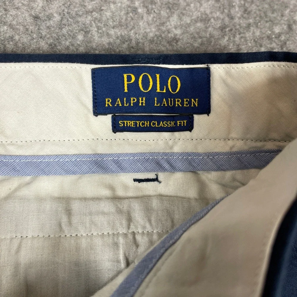 Polo Ralph Lauren Mens Navy Blue Stretch Classic Fit Chino Shorts Size 40W